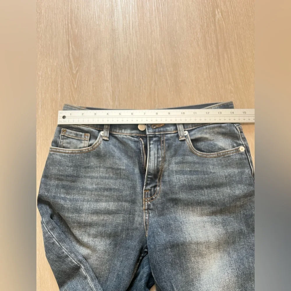 SPAO Y2K Bootleg Faded Blue Wide Leg Flare Jeans Korean Fashion - Picture 10 of 13